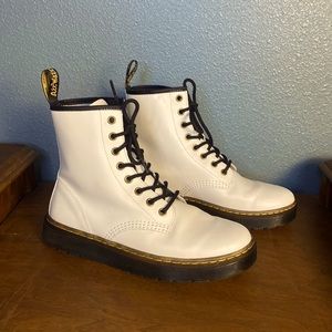 Dr. Martins White Zavala Combat Boots Men’s SZ-7